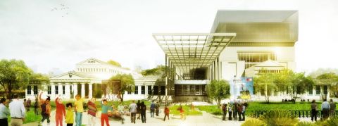 Ilustrasi 3D Museum Nasional Indonesia
