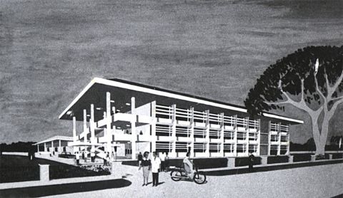 Ilustrasi Kantor Pusat IKIP Surabaya (Tidak Terbangun)