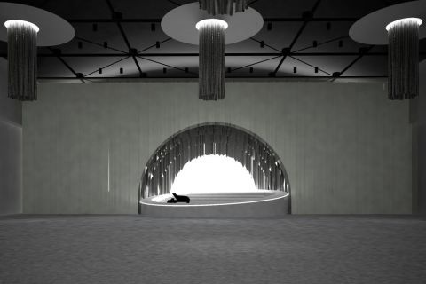 Ilustrasi 3D Panggung Konser Salute