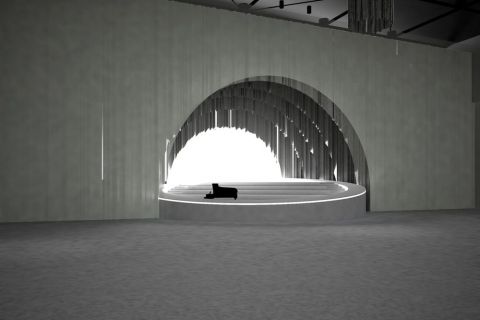 Ilustrasi 3D Panggung Konser Salute